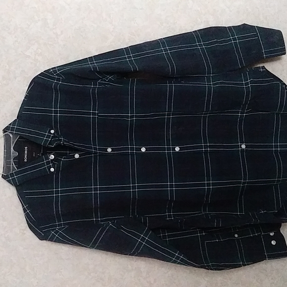 Bonobos button down shirt, blue/green, size M slim - Picture 2 of 5
